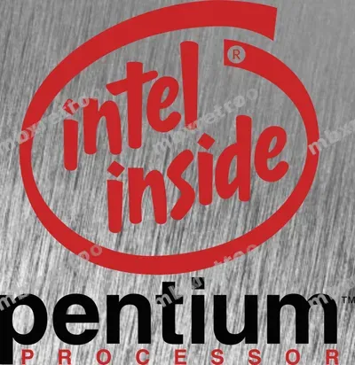 Intel Pentium processor red cube